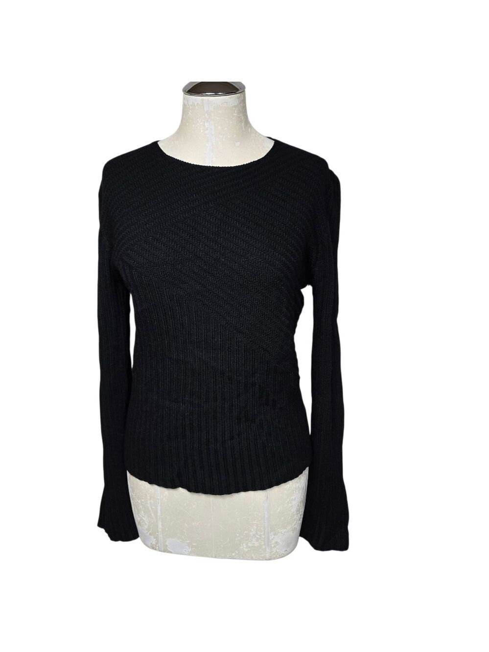 Banana Republic Extra Fine Italian Marino Wool Black Sweater L
